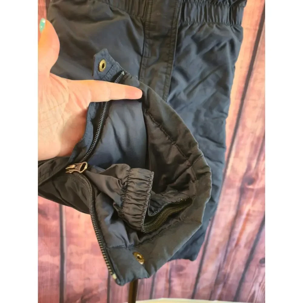 L.L.Bean Cold Buster Snow Bibs Toddler 3T Navy Insulated Fleece Lined Winter